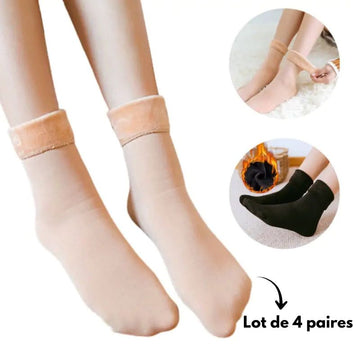 Lot de 4 paires de chaussettes féminines pelucheuses Soft