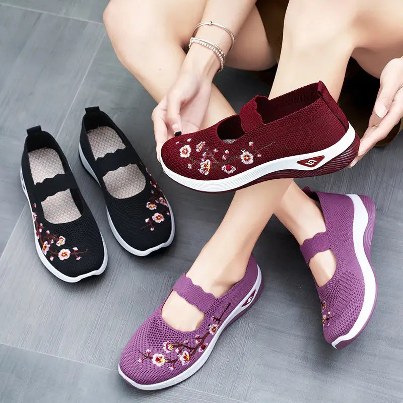 Baskets Sans Lacets Femme Orthopédique Floral