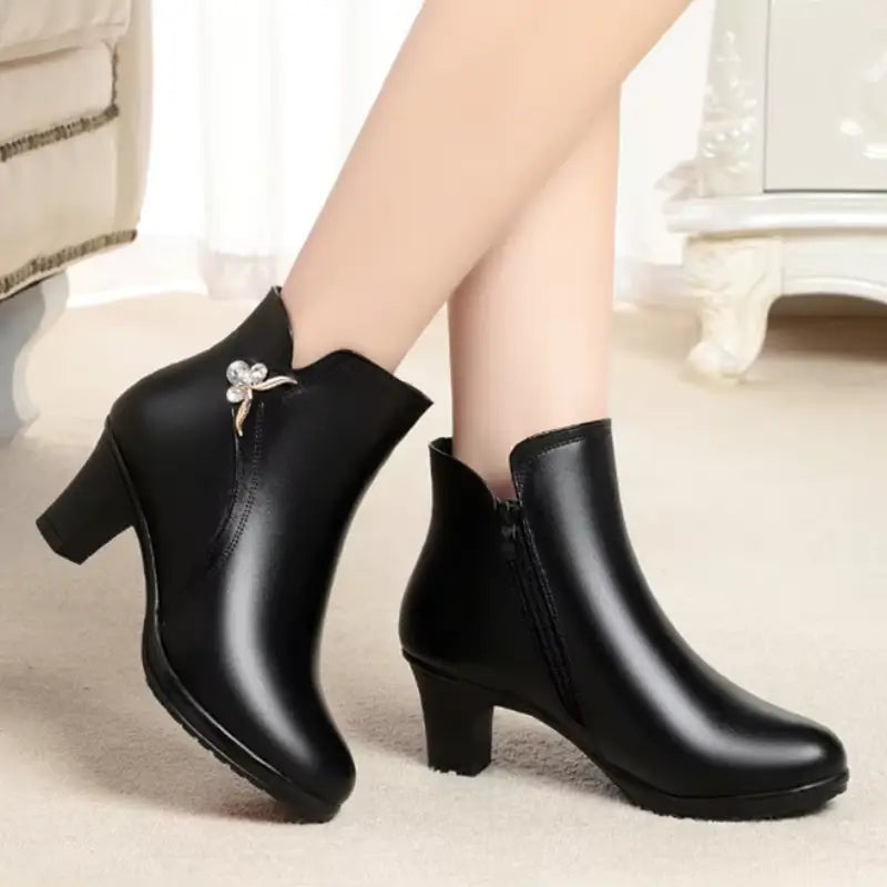 Botte Femme Fourrée Imperméable à Tige Moyenne Jully