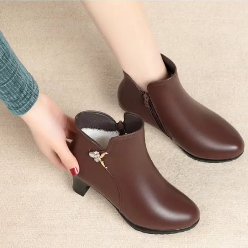 Botte Femme Fourrée Imperméable à Tige Moyenne Jully