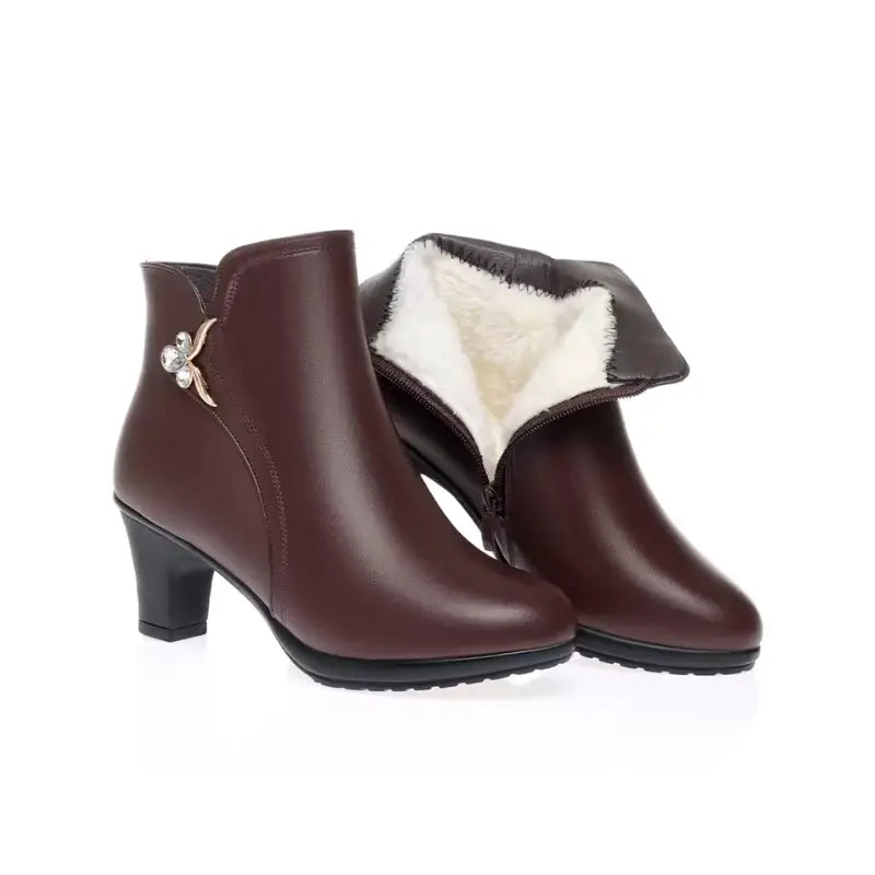 Botte Femme Fourrée Imperméable à Tige Moyenne Jully
