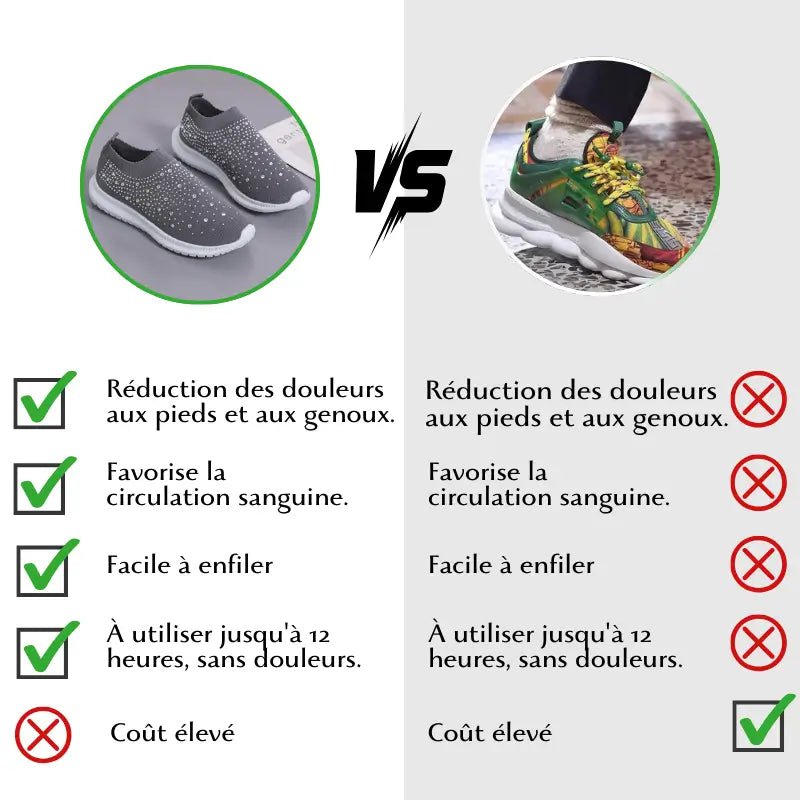 Baskets Chaussettes Femme Orthopédique Cristal - Belle Étoile