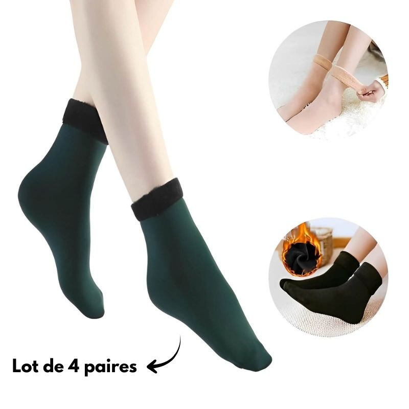 Lot de 4 paires de chaussettes féminines pelucheuses Soft - Belle Étoile