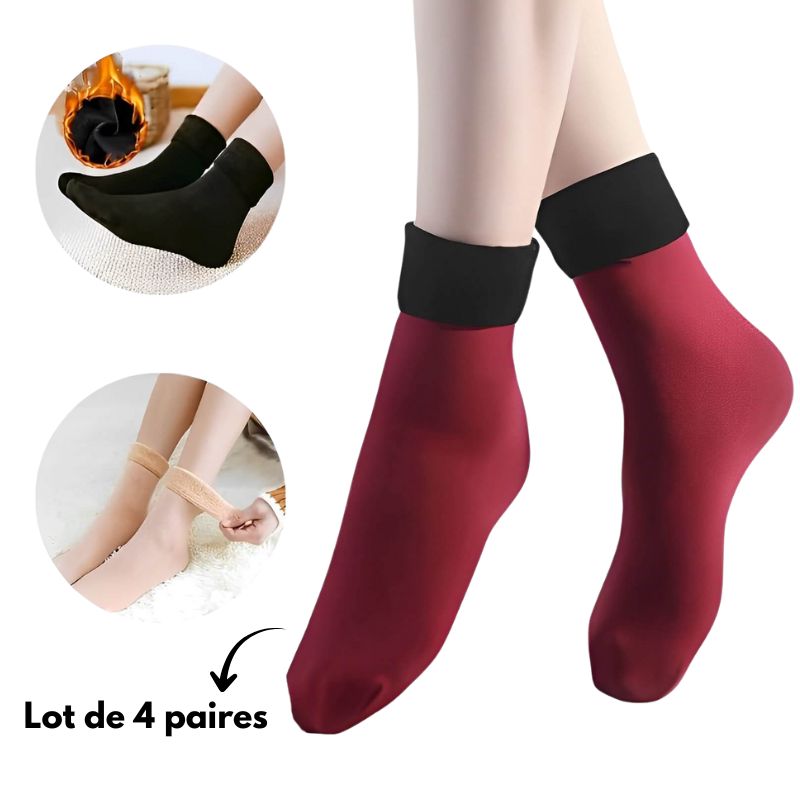 Lot de 4 paires de chaussettes féminines pelucheuses Soft - Belle Étoile